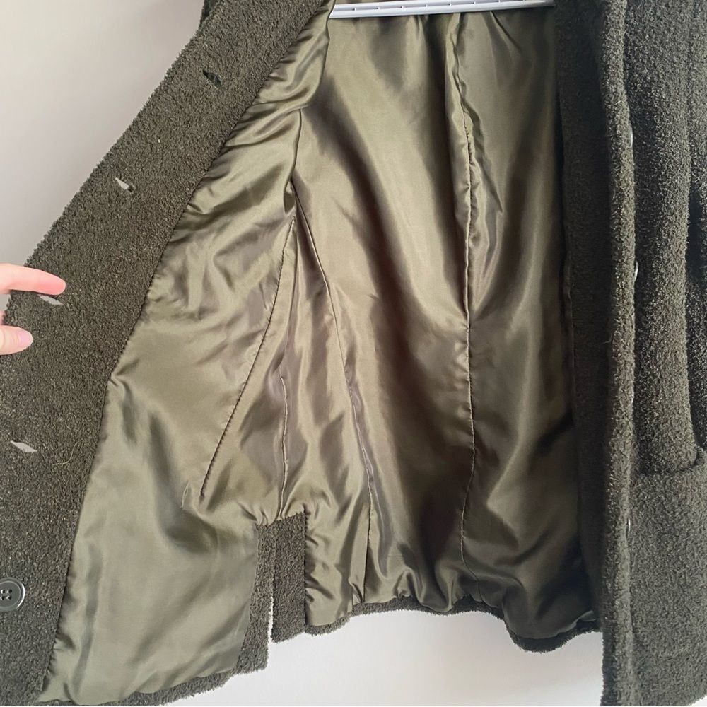 Sandro Women's Olive Green Teddy Boucle Jacket - Picture 6 of 9